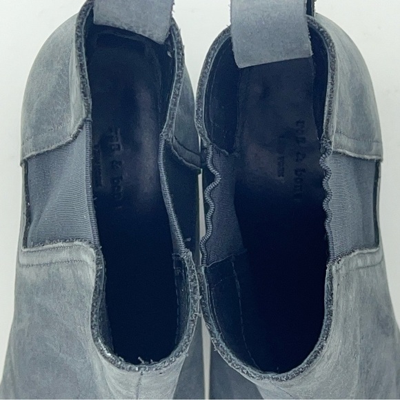 Rag & Bone Walker Booties Nubuck Leather Suede Ankle Boots Chelsea Grey Boho - Picture 10 of 14